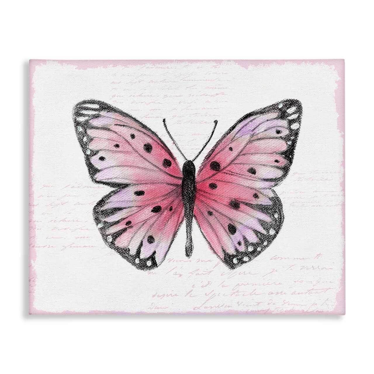 Stupell Industries Pink Toned Vintage Butterfly Canvas, design by Janet Tava